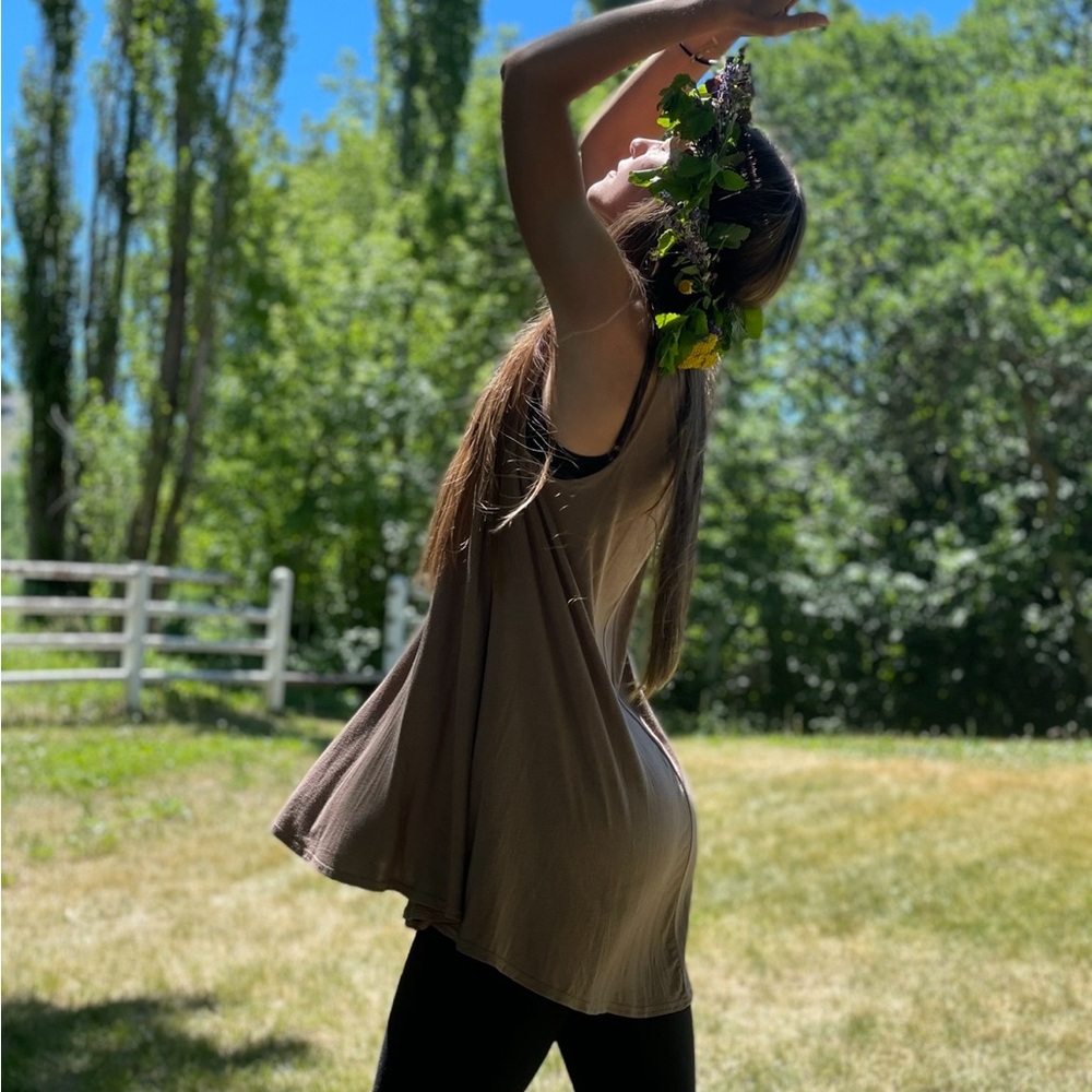 Tan sleeveless mini dress